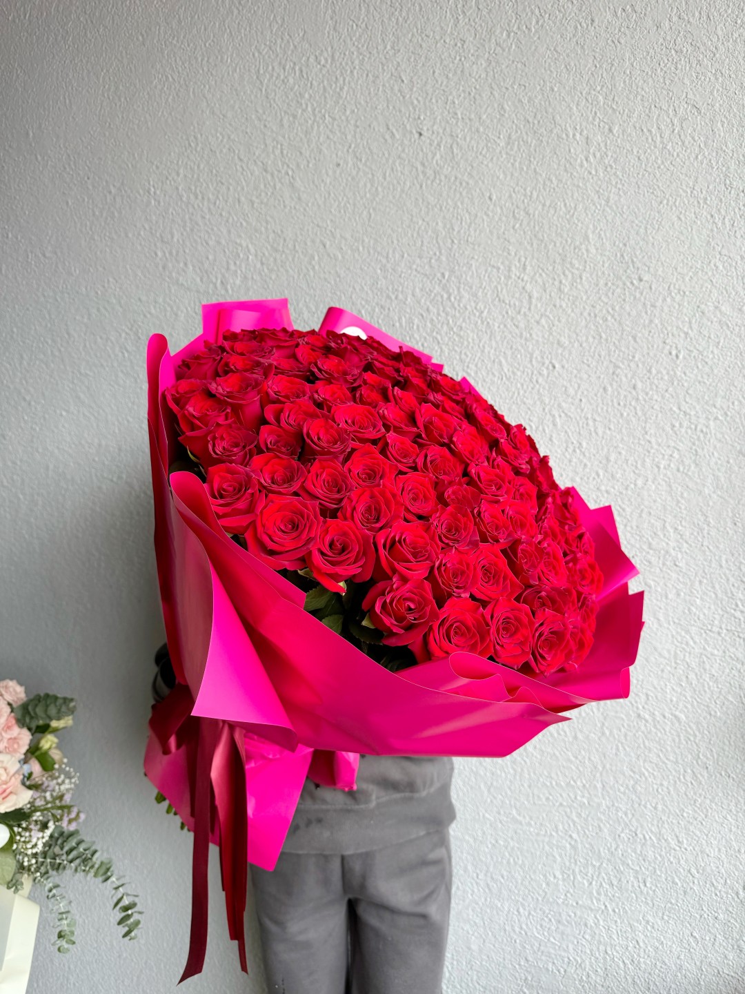 100 Red Roses Hand-Tied Bouquet