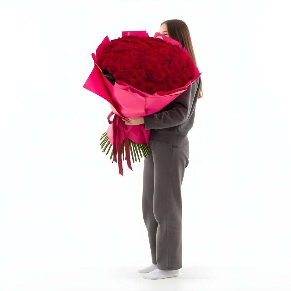 100 Red Roses Hand-Tied Bouquet 100 Red Roses Hand-Tied Bouquet