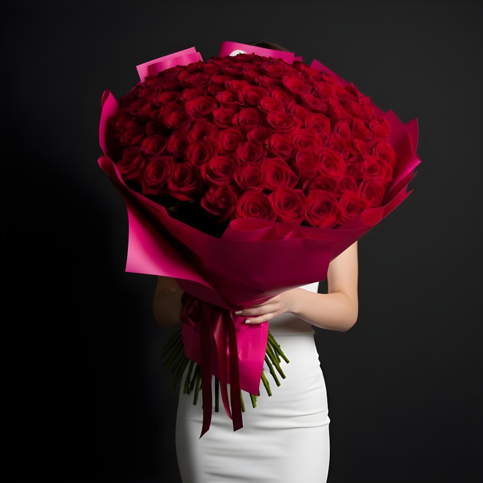 100 Red Roses Hand-Tied Bouquet 100 Red Roses Hand-Tied Bouquet